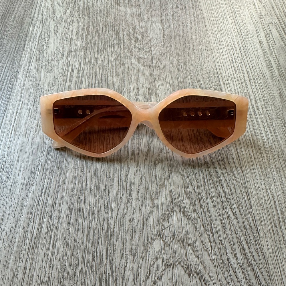 quay australia hot gossip pink peach geomtric retro cat eye sunglasses eyewear - Picture 6 of 6